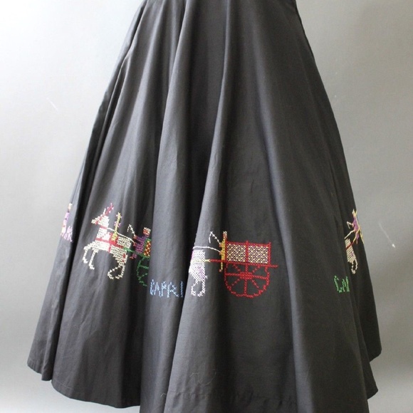 Vg 50s Tourist Circle Skirt - Picture 2 of 7